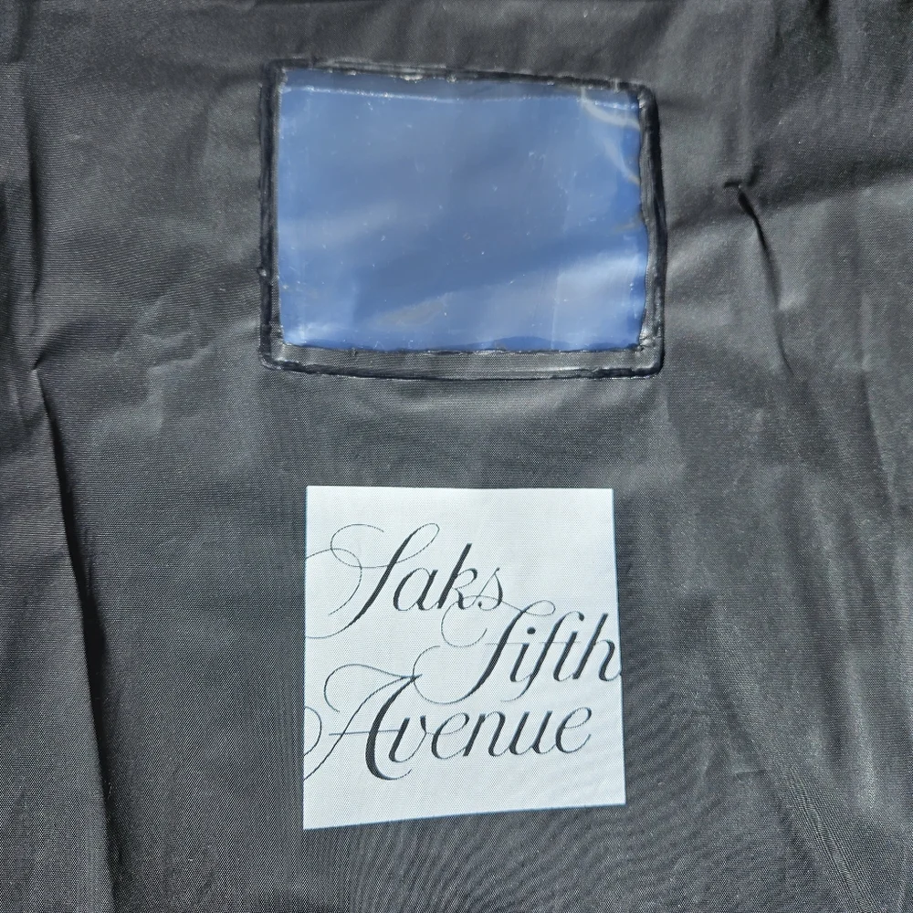 Saks Fifth Avenue Solid Black Canvas Garment Bag 23x55
